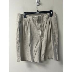 Berle Mens Plaid Tan and White Shorts Sz 36 R